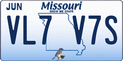 MO license plate VL7V7S