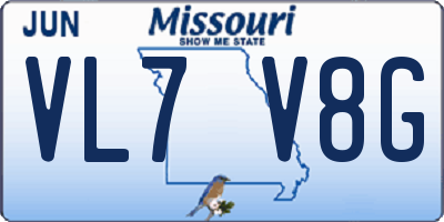 MO license plate VL7V8G