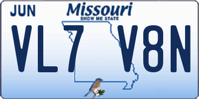 MO license plate VL7V8N