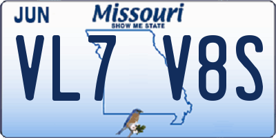 MO license plate VL7V8S