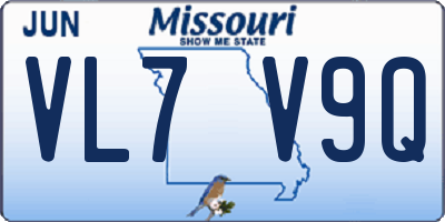 MO license plate VL7V9Q