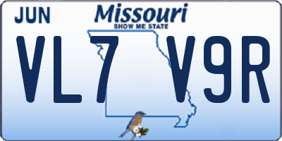 MO license plate VL7V9R