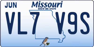 MO license plate VL7V9S