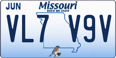MO license plate VL7V9V
