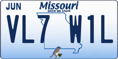 MO license plate VL7W1L