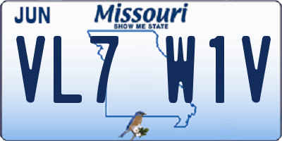 MO license plate VL7W1V