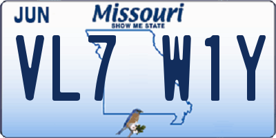 MO license plate VL7W1Y