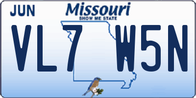 MO license plate VL7W5N