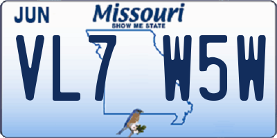 MO license plate VL7W5W
