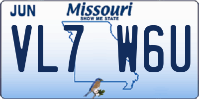 MO license plate VL7W6U