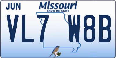 MO license plate VL7W8B