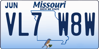 MO license plate VL7W8W