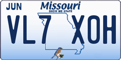 MO license plate VL7X0H