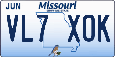 MO license plate VL7X0K