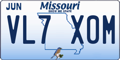 MO license plate VL7X0M