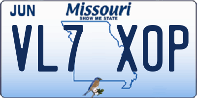 MO license plate VL7X0P