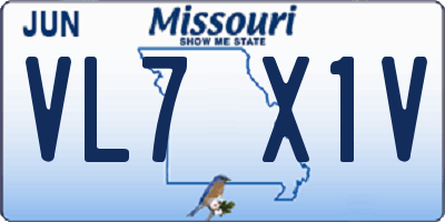 MO license plate VL7X1V