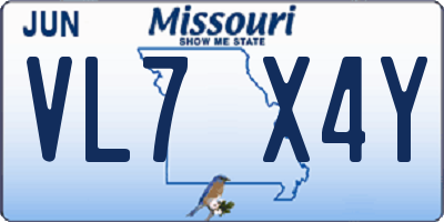 MO license plate VL7X4Y