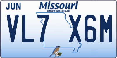 MO license plate VL7X6M