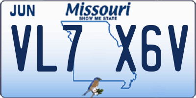 MO license plate VL7X6V