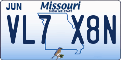 MO license plate VL7X8N