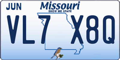 MO license plate VL7X8Q