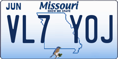 MO license plate VL7Y0J