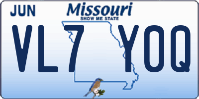MO license plate VL7Y0Q