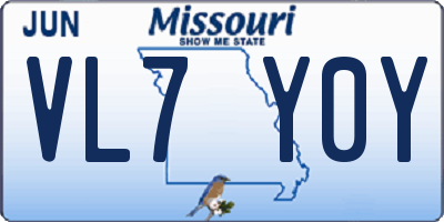 MO license plate VL7Y0Y
