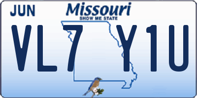 MO license plate VL7Y1U