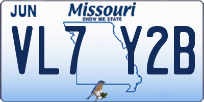 MO license plate VL7Y2B