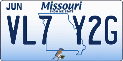 MO license plate VL7Y2G