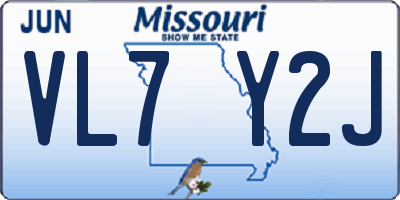MO license plate VL7Y2J