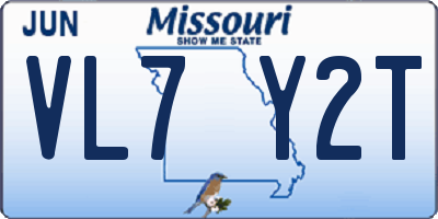 MO license plate VL7Y2T