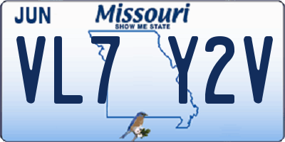 MO license plate VL7Y2V