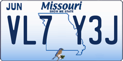 MO license plate VL7Y3J