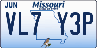 MO license plate VL7Y3P