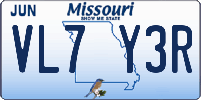 MO license plate VL7Y3R