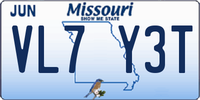 MO license plate VL7Y3T