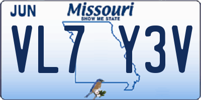 MO license plate VL7Y3V