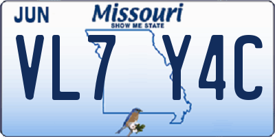 MO license plate VL7Y4C