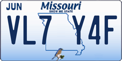 MO license plate VL7Y4F