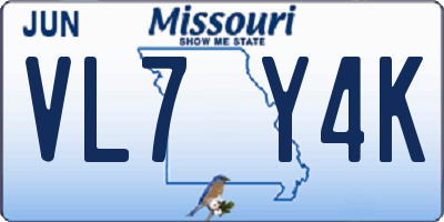 MO license plate VL7Y4K
