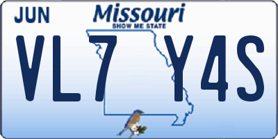 MO license plate VL7Y4S