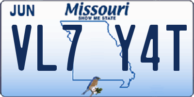 MO license plate VL7Y4T