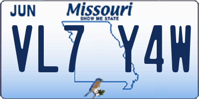 MO license plate VL7Y4W