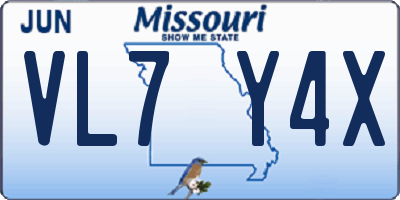 MO license plate VL7Y4X