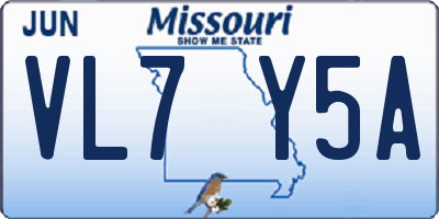MO license plate VL7Y5A
