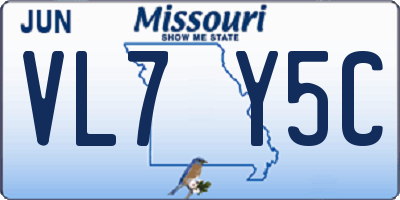 MO license plate VL7Y5C