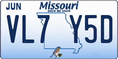MO license plate VL7Y5D